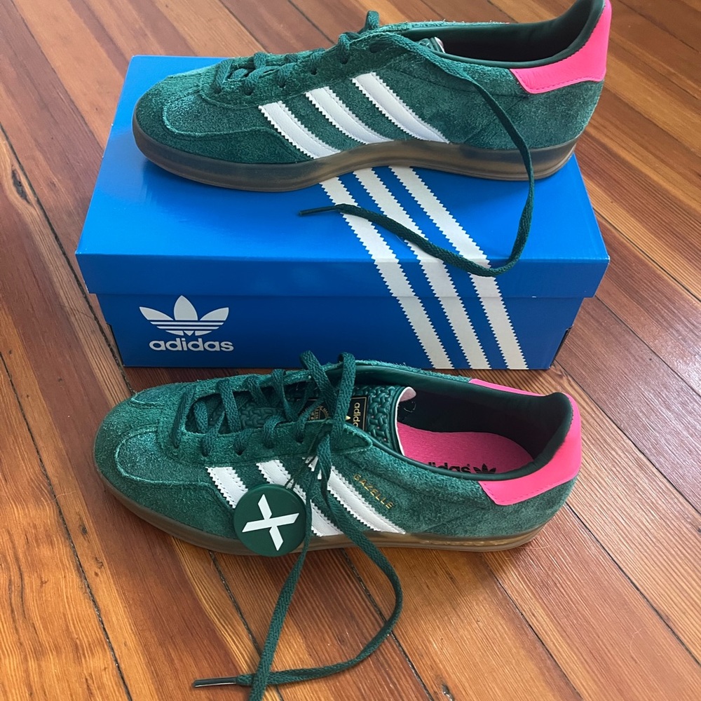 Adidas Originals Gazelle Indoor W Collegiate Green Pink US 7 New